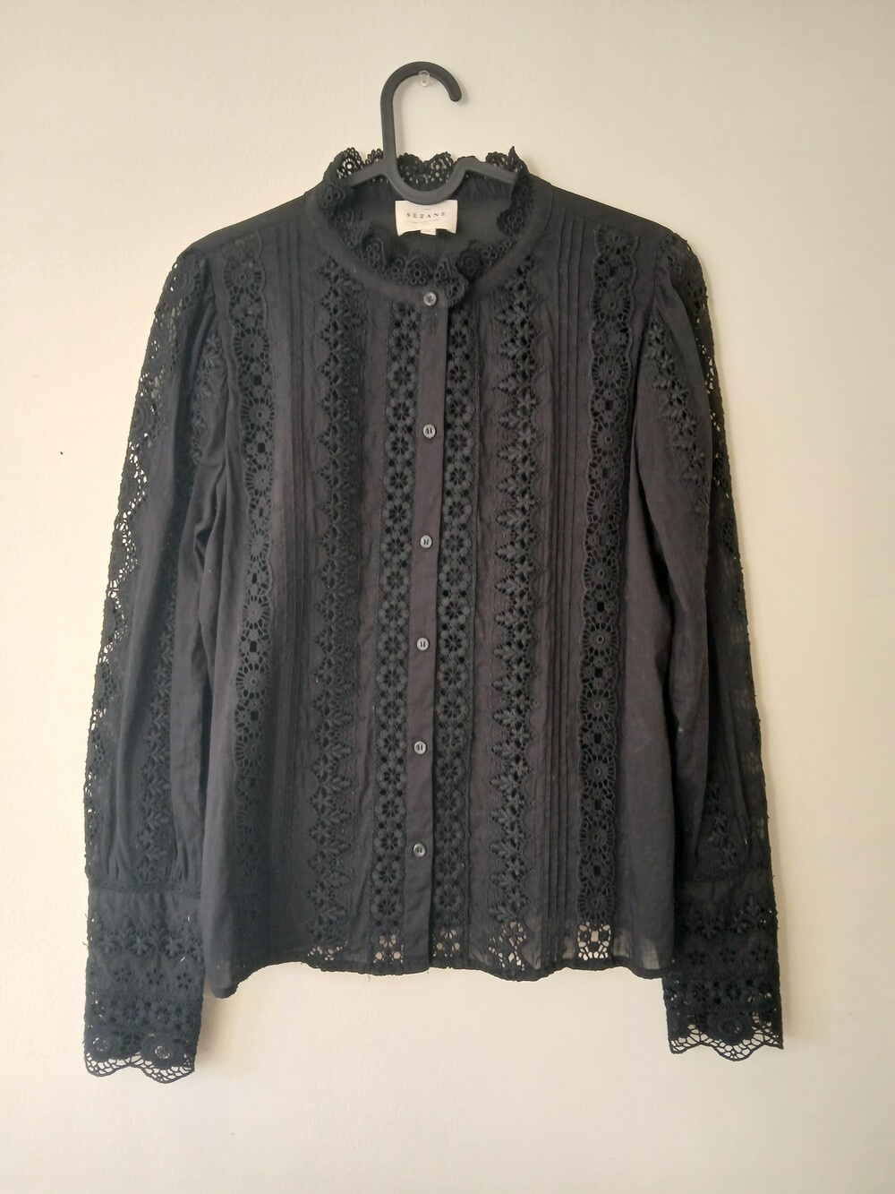 Sezane Rym Shirt In Black - Picture 5 of 10